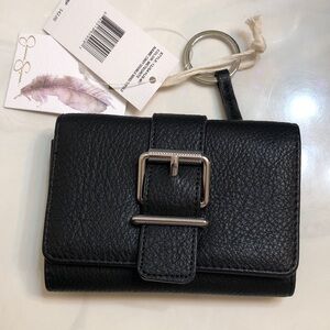 Jessica Simpson Cindy Double Sided Trifold Wallet Meteorite Buckle Accent NWT